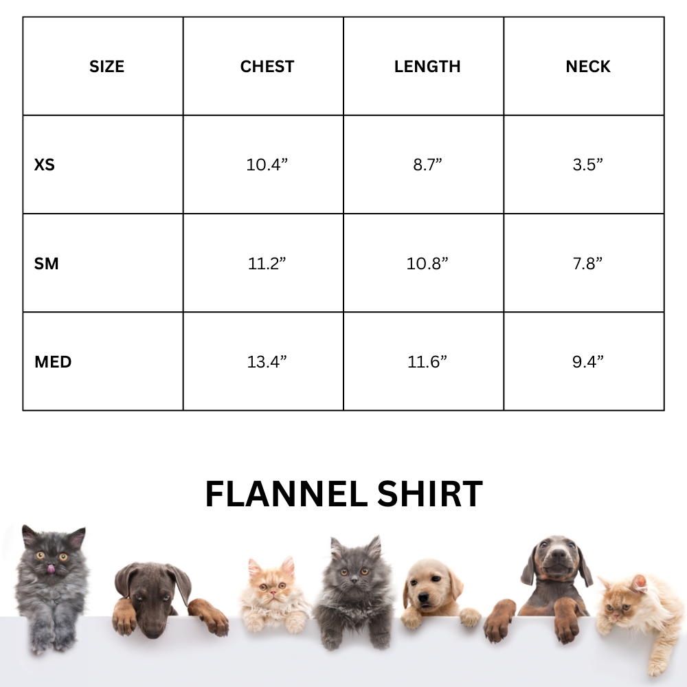 FLANNEL-RED SHIRT FOR CATS AND DOGS